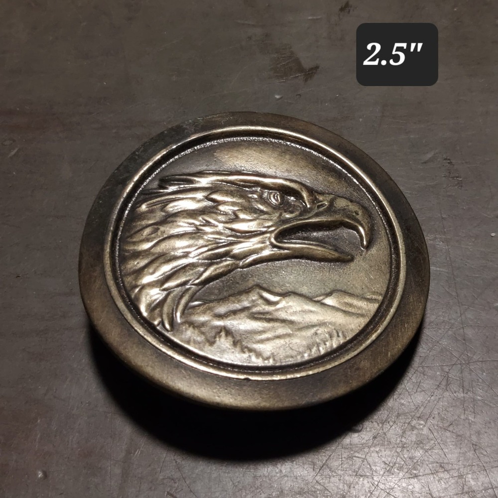 Vintage Am. Buckle Co. - Limited Edition 2.5" 1977 Round Eagle Head Belt Buckle